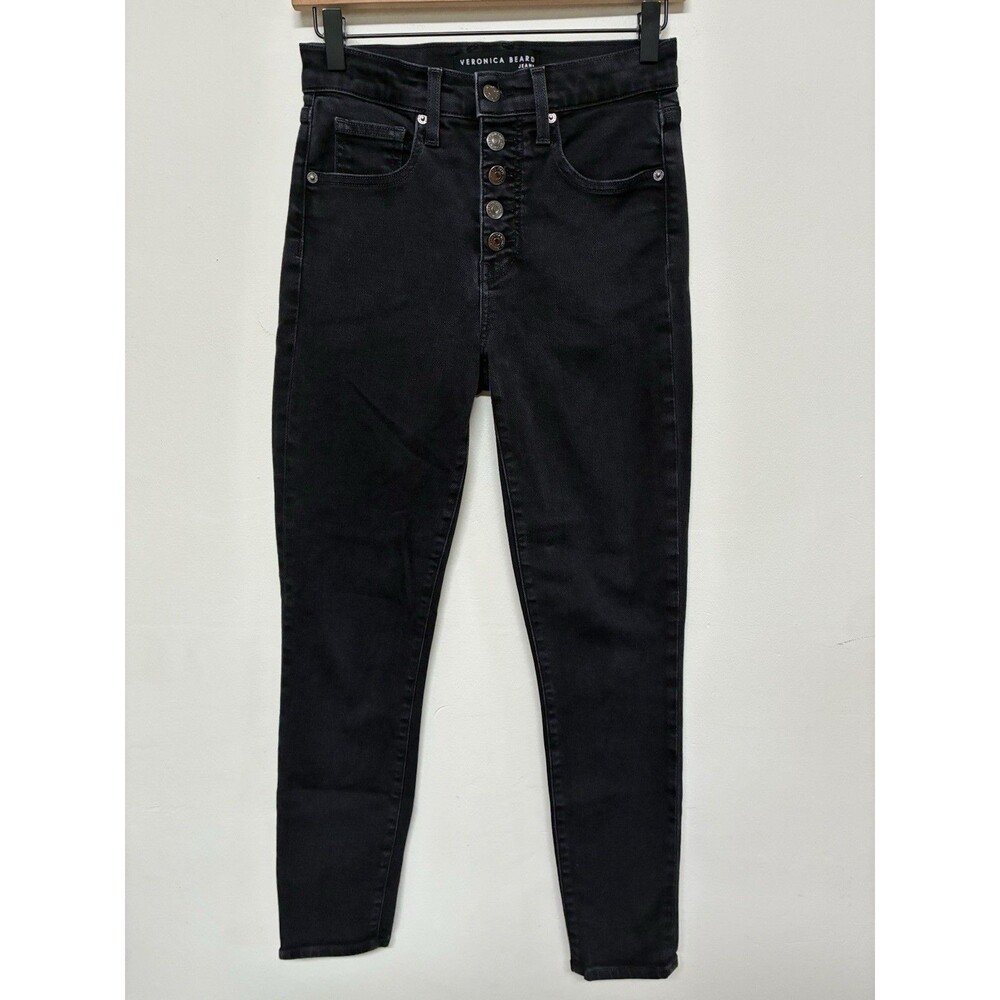 Veronica Beard Debbie Ankle Jeans Women’s 27 Black Skinny High Rise